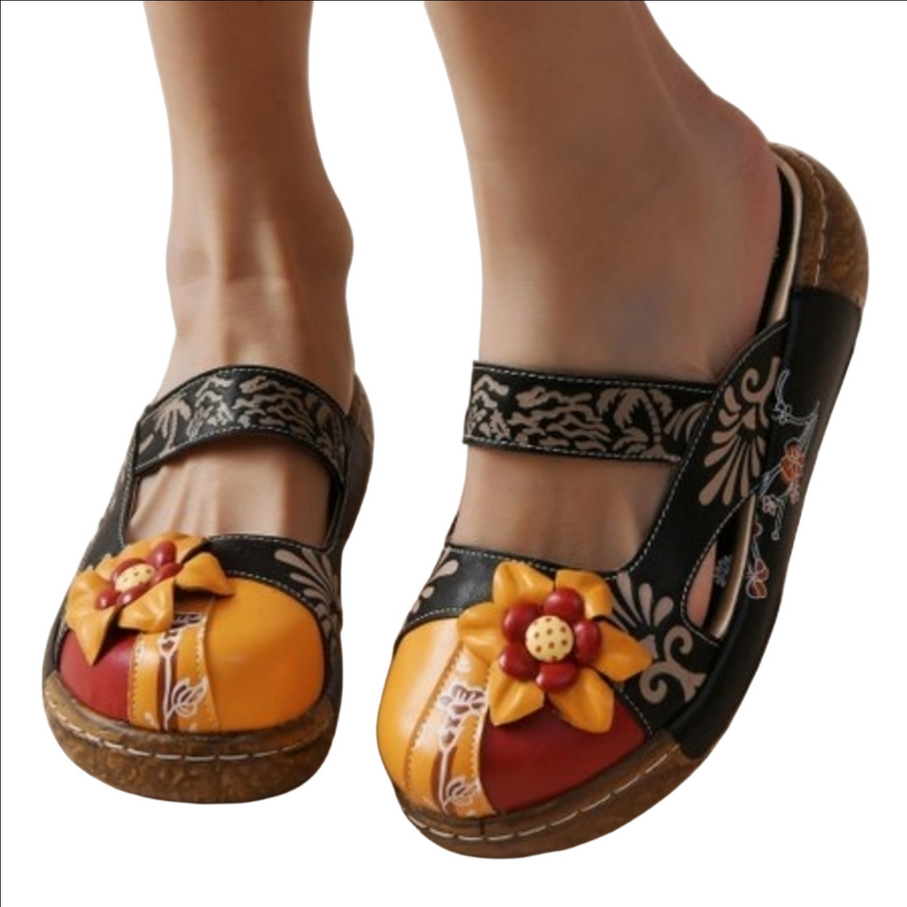 SOCOFY Multicoloured Floral Mules/Clogs